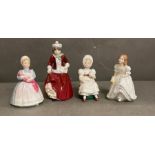 A selection of four miniature Royal Doulton figurines to include Lynsey Kathy, Best Wishes and the