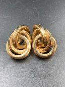 A pair of 9ct gold earrings in a knotted style (Approximate Total Weight 6.8g)