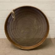 A vintage wooden framed metal sieve (Dia72cm)