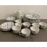 A part Johnson Bros breakfast set to include cups, saucers and coffee pot