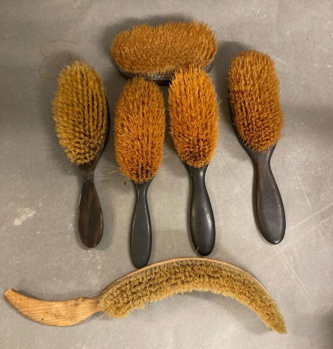 A selection of vintage hair brushes and a top hat brush - Image 3 of 4