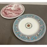 A Spode collectors plate and a Wedgwood Florentine plate