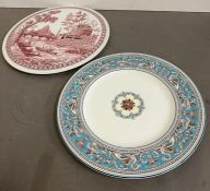 A Spode collectors plate and a Wedgwood Florentine plate