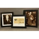 A selection of framed Al Capone memorabilia including a police department arrest and finger print