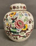 A Masons ironstone ginger jar with floral pattern
