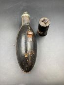 A WWI leather encased glass canteen