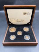 The Royal Mint 2010 UK Gold Proof sovereign five coin collection No 0098 To include: £5, double