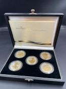 THE ROYAL MINT; a 2006 Britannia Golden Silhouette Collection, comprising five gold plated silver £2