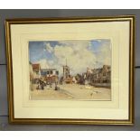 Frederick George Cotman (1850-1920) 'Watercolour of a Town Scene' signed F G Cotman 1886 to lower