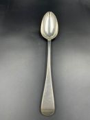 A silver serving spoon by Samuel Hayne & Dudley Cater, hallmarked for London 1841