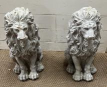 A pair of faux lions (H54cm)