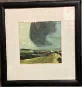 DAVID RALPH-SIMPSON (b.1963) ‘On-coming rain, Dorchester, from Poundbury Rings’ 1994 Oil on canvas