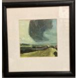 DAVID RALPH-SIMPSON (b.1963) ‘On-coming rain, Dorchester, from Poundbury Rings’ 1994 Oil on canvas