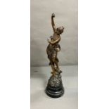 A metal sculpture of a lady dancing (H45cm)