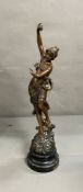 A metal sculpture of a lady dancing (H45cm)