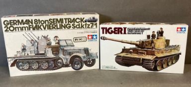 A Bradley M2 and Tiger I model kit