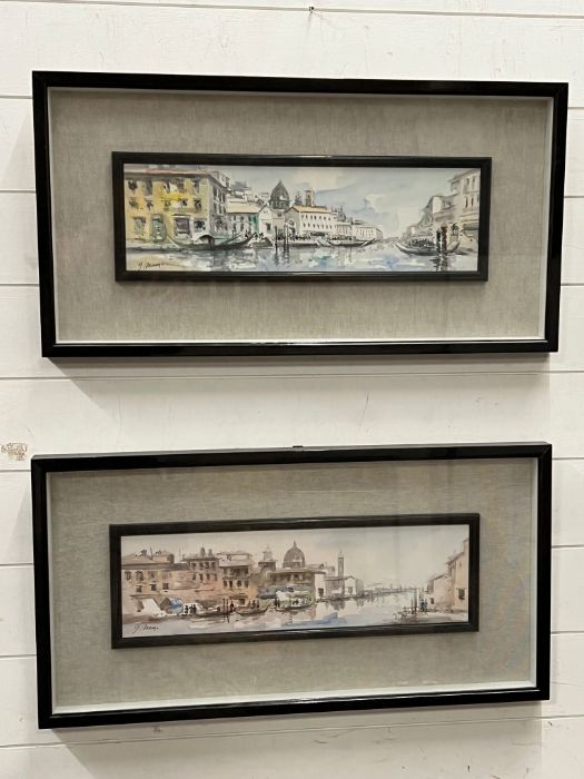 Two Venice box framed pictures, signed bottom left