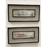 Two Venice box framed pictures, signed bottom left