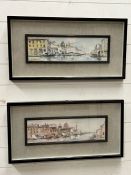Two Venice box framed pictures, signed bottom left