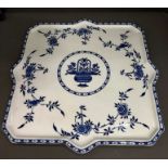 A blue and white Minton plate (Sq40cm)