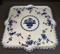 A blue and white Minton plate (Sq40cm)