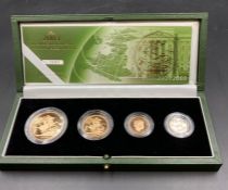 The Royal Mint 2003 United Kingdom Gold Proof Four Coin Sovereign Collection. 22ct gold Five pounds,