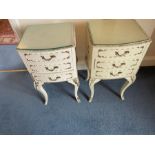 A pair of Louis style bedside cabinets (H70cm W36cm D30cm)