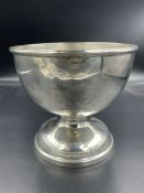 A silver bowl, marked silver 935 Height 14cm Width 15.5cm