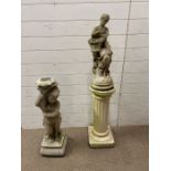 Two garden statues (H130cm and H83cm)