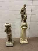 Two garden statues (H130cm and H83cm)