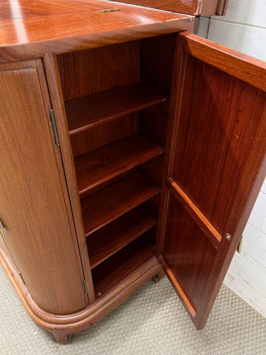 A chinese hardwood drinks cabinet opening up to a bar height 96cm depth 50cm width 96cm - Image 3 of 7