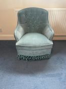 A button back side chair