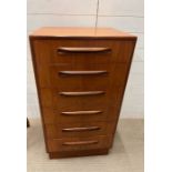 A G-Plan six drawer chest of drawers (H104cm W55cm D44cm)