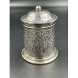 A small lidded pot by Hilliard & Thomason, hallmarked for Birmingham 1894