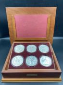 A ROYAL MINT SILVER "GREAT SEALS OF THE REALM" SILVER COIN SET depicting the seals of King George I,