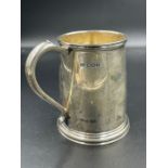 A silver tankard, hallmarked for Sheffield 1914 by Atkin Brothers approximate total weight 247g