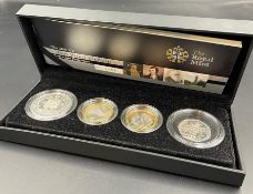 Royal Mint UK 2009 Silver Proof Piedfort 4 coins collection with Kew Gardens 50p. Comprising: Rare