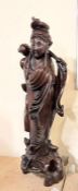 A Chinese hardwood carving of Guanyin (H56cm)