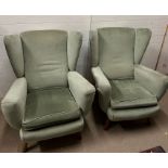 A pair of wing back chairs