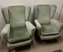 A pair of wing back chairs