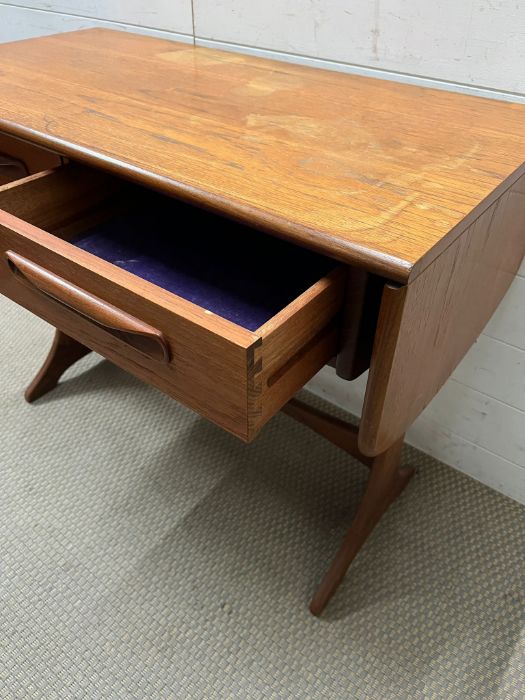 A Mid Century drop sided side table (H73cm W93cm D48cm) - Image 3 of 3