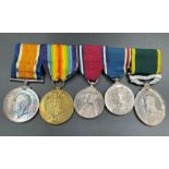 Medal Bar for Lieutenant H C Prior:WWI War Medal, Victory Medal, King George V's Silver Jubilee