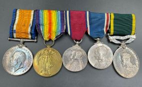 Medal Bar for Lieutenant H C Prior:WWI War Medal, Victory Medal, King George V's Silver Jubilee