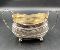 A Georgian silver sugar bowl on ball feet, hallmarked for London 1812 (Approximate Total weight