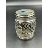 An engraved silver moneybox 7.5cm H Hallmarked for London 1900 by Cohen & Charles