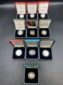 Royal Mint a selection of ten boxed with papers silver proof £2 coins celebrating various world