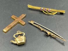 A small selection of 9ct gold jewellery (Approximate Total Weight 3g)