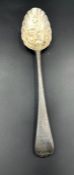 Silver Georgian spoon, dated London 1810 with berry design, probably Thomas Wallis (II) & Jonathan