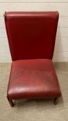 Mid Century side chair with red vinyl seat pads