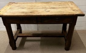 A 19th Century oak gothic side table (H74cm W125cm D65cm)